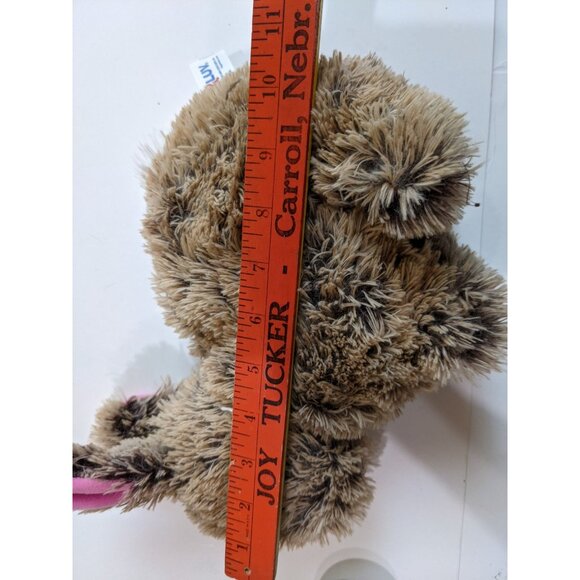 Hug & Luv Brown Plush Bunny Rabbit Stuffed Animal 11" Pink Ears Cute Fluffy Ador - Picture 9 of 9